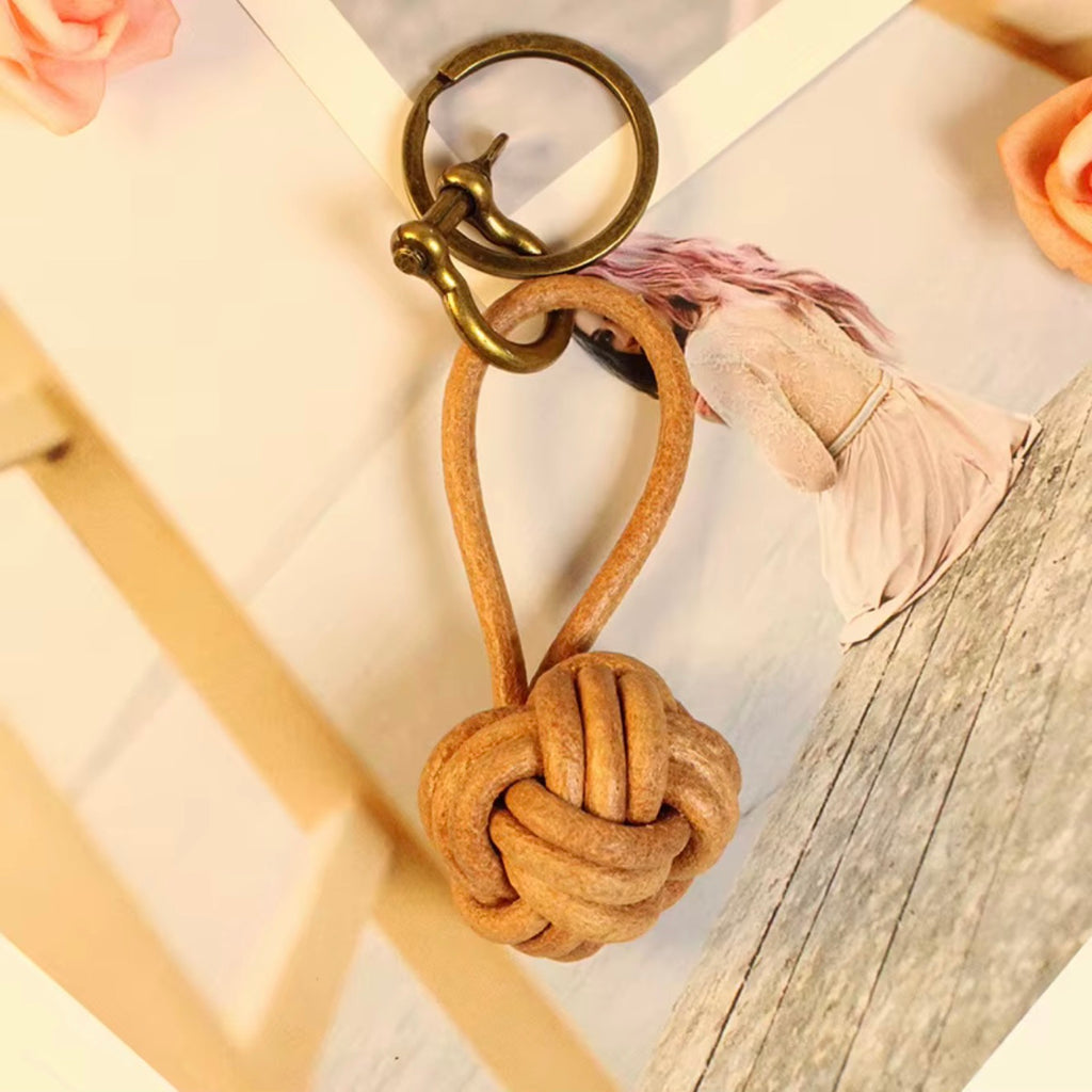 Genuine Leather Nautical Knot Keychain