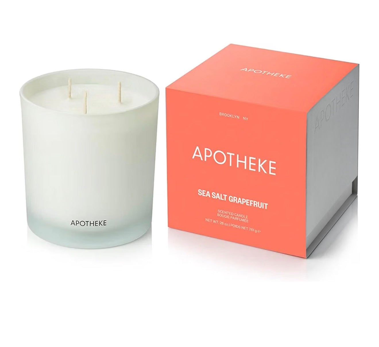 Apotheke Signature 3 Wick Scented Candles, Sea Salt Grapefruit
