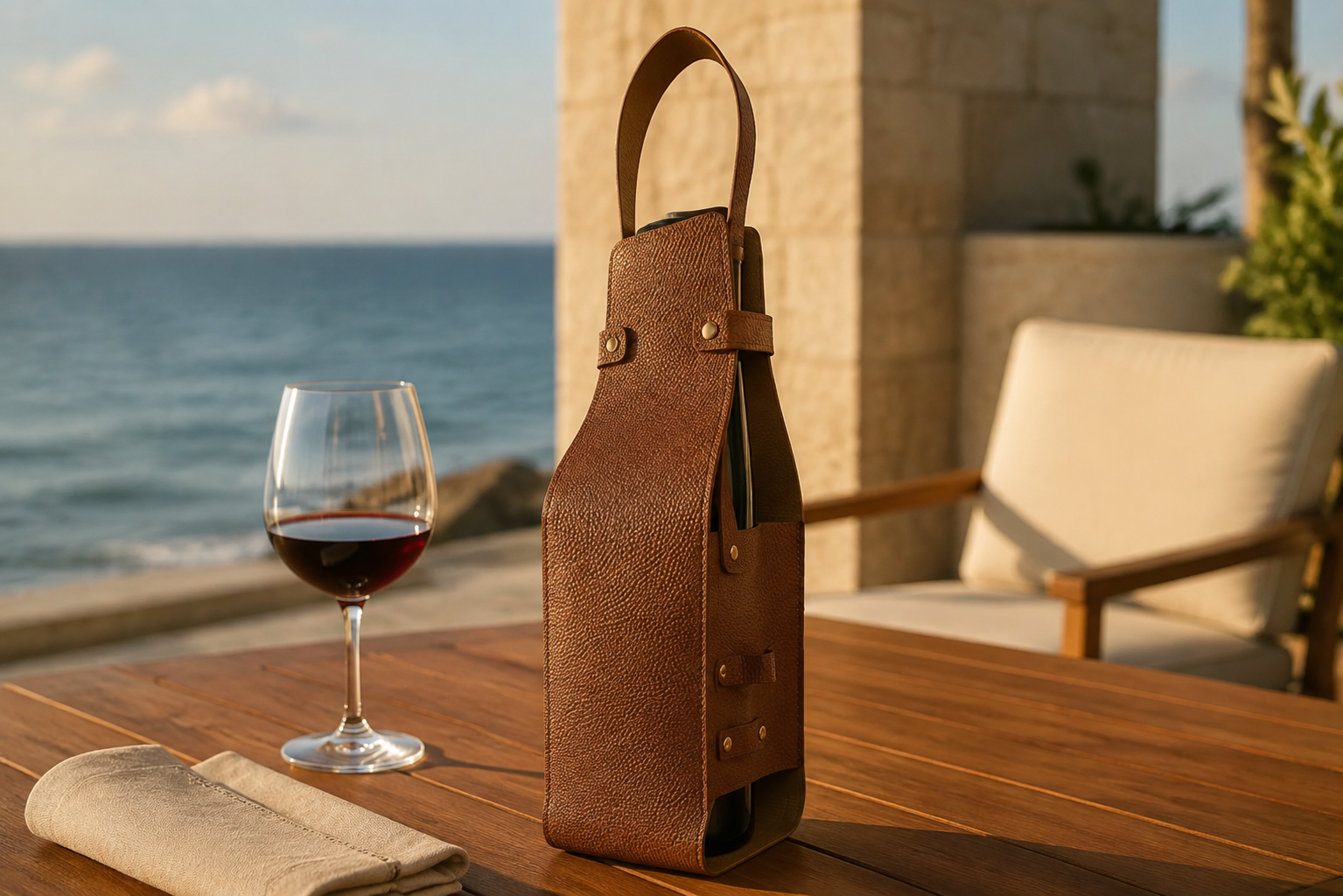 “Leather” Wine Carrier - Cognac