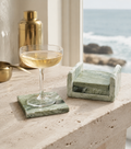 Sage Green Stone Coaster Set