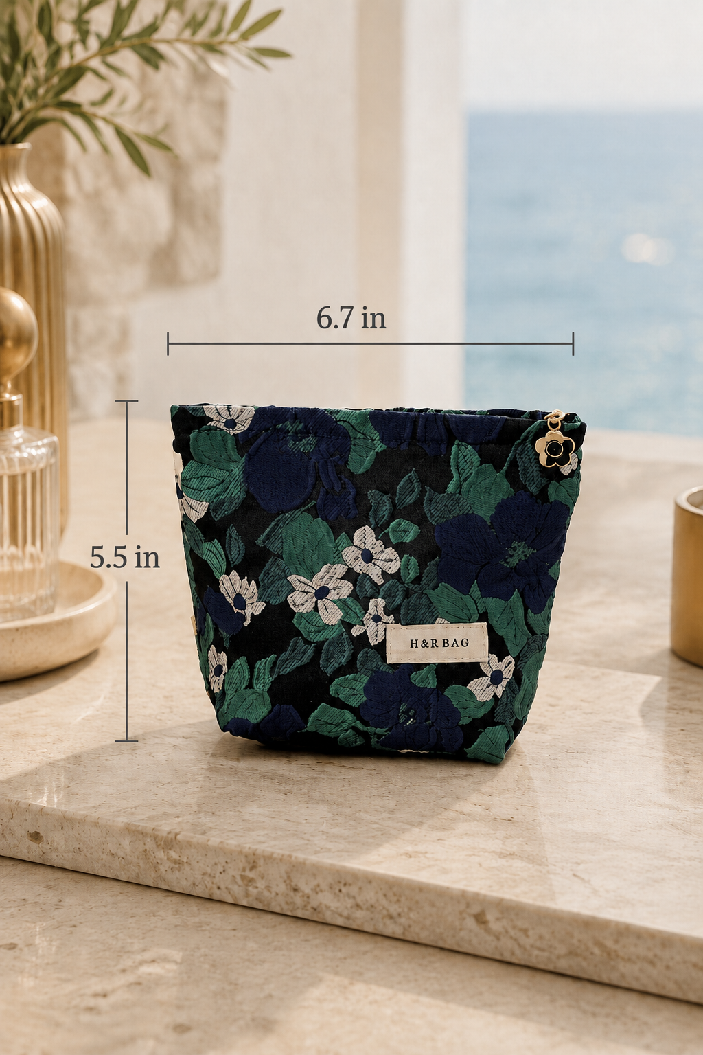Midnight Garden Floral Cosmetic Bags - Small