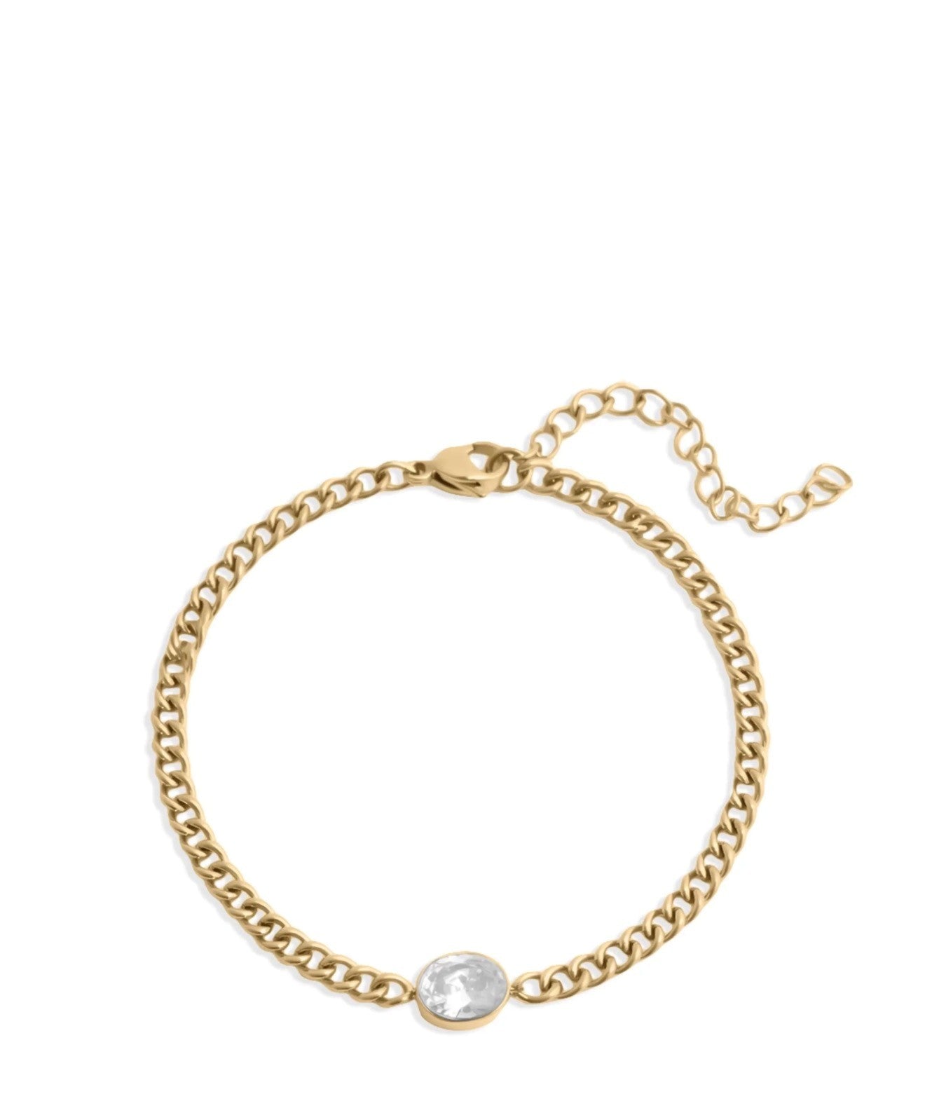 Oval Tennis Chain Bracelet - 18K Gold PVD Stainless Steel